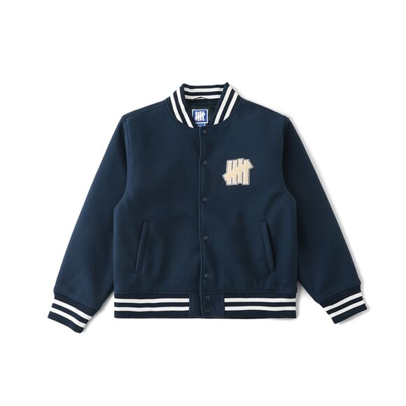 Undefeated Navy Blue Baseball Jacket - Picture 1 of 6
